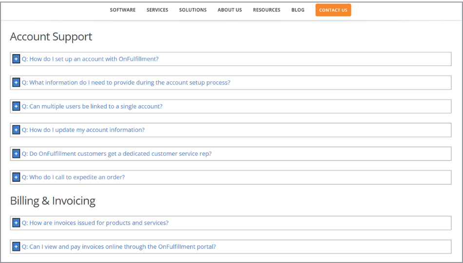 frequently asked questions for onfulfillment and fulfillment services